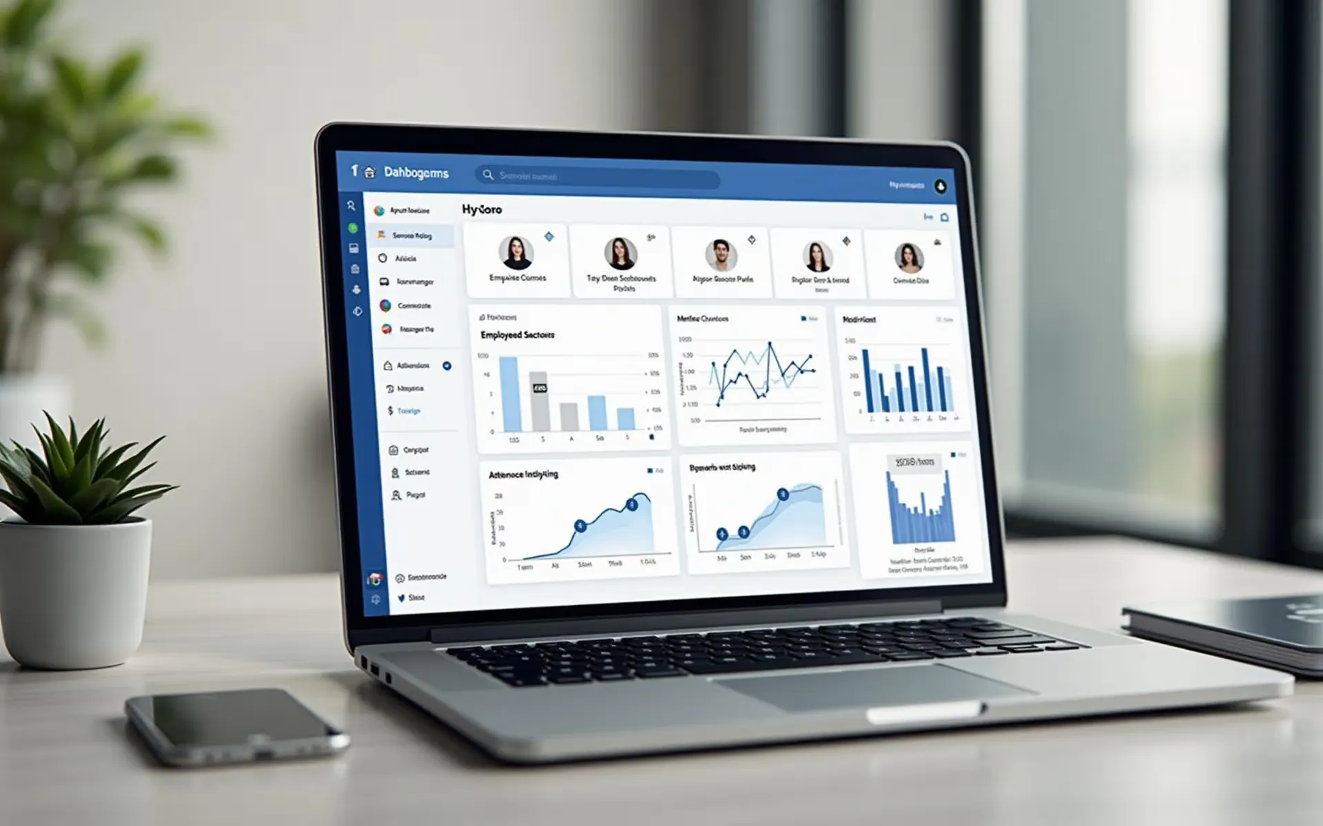TulipsHRM HR management software dashboard showing employee onboarding, payroll management, attendance tracking, and real-time analytics